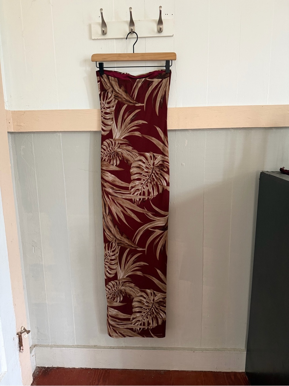 Vintage Tropical Strapless Bodycon Dress